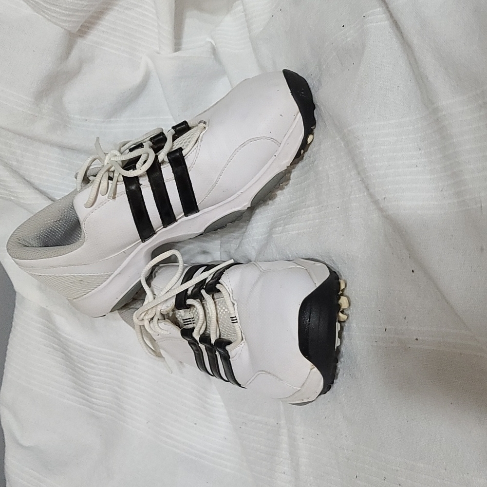 Adidas Traxion Golf Shoes Black White Rubberβ Spikes Size 7 1/2 EUC
